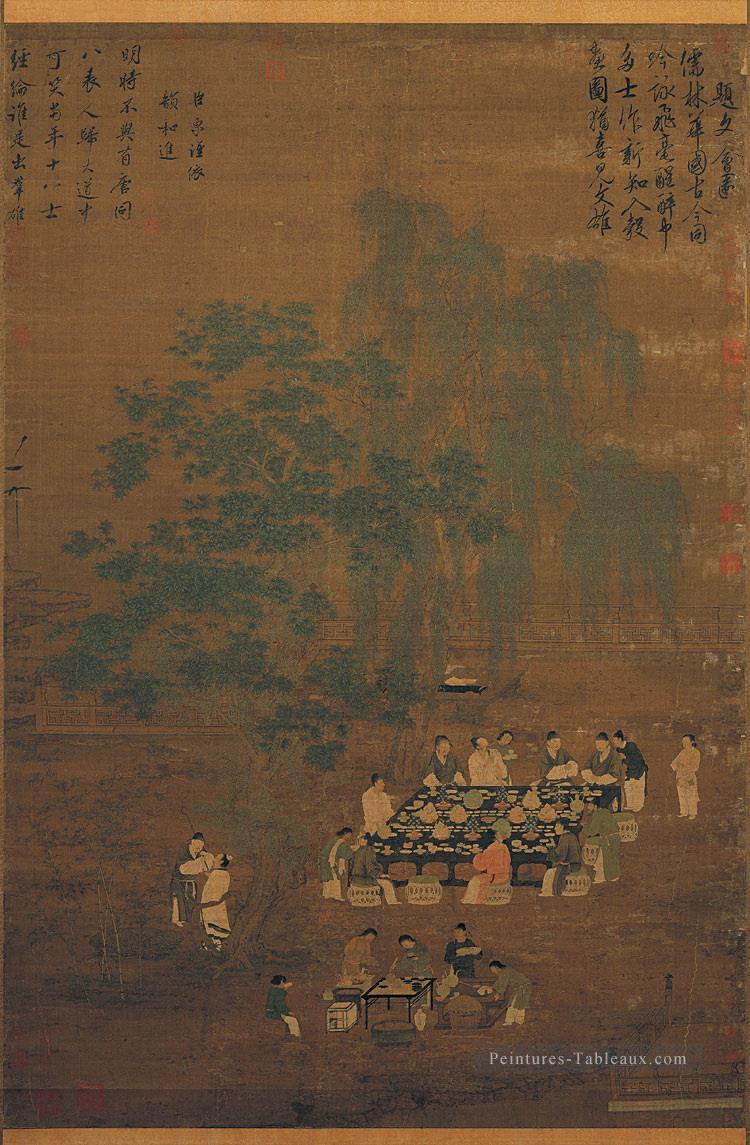 une partie élégante 1100 vieille encre de Chine Peintures à l'huile